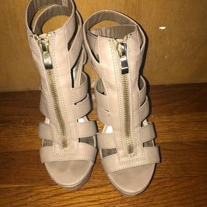 Tan wedge sandals